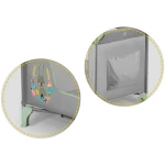 Łóżeczko turystyczne + materac + torba 125 x 65 x 78 cm RK-240 szaro-miętowe