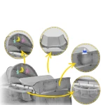 Łóżeczko turystyczne + materac + torba 125x65x78cm RK-242 szare