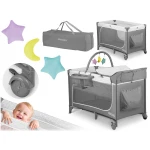 Łóżeczko turystyczne + materac + torba 125x65x78cm RK-241 szare