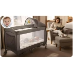 Łóżeczko turystyczne + materac + torba 125 x 65 x 78 cm RK-242 antracyt