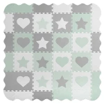 Mata piankowa puzzle 150x150cm 16 szt szaro-miętowy