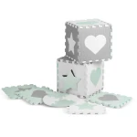 Mata piankowa puzzle 150x150cm 16 szt szaro-miętowy