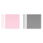 Mata piankowa puzzle 180x180cm 9 szt szaro różowa 