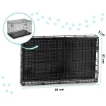 Metalowa klatka kennelowa dla psa + legowsko 91 x 57 x 62 cm PH-201