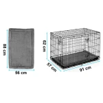 Metalowa klatka kennelowa dla psa + legowsko 91 x 57 x 62 cm PH-201