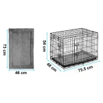 Metalowa klatka kennelowa dla psa + legowisko 75 x 45 x 54 cm PH-200