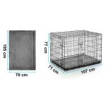 Metalowa klatka kennelowa kojec dla psa + legowisko 107 x 71 x 77 cm PH-202