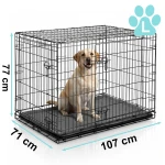 Metalowa klatka kennelowa kojec dla psa + legowisko 107 x 71 x 77 cm PH-202