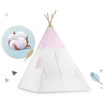 Namiot tipi dla dzieci ze światełkami - różowe w kropki  