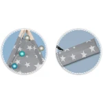 Namiot tipi dla dzieci ze światełkami Nukido - szary w gwiazdki 