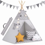 Namiot tipi dla dzieci ze światełkami Nukido - szary 