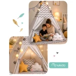 Namiot tipi dla dzieci ze światełkami Nukido - szary 