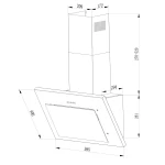 Okap kuchenny kominowy 60 cm Berdsen BT-215 czarny