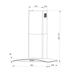 Okap kuchenny kominowy 60 cm Berdsen BT-201 