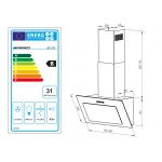 Okap kuchenny kominowy 60 cm Berdsen BT-210 czarny