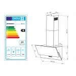Okap kuchenny kominowy 60 cm Berdsen BT-211 czarny