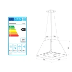 Okap kuchenny szklany wiszący 60cm czarny BT-222