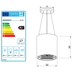 Okap kuchenny wiszący 35cm czarny BT-227