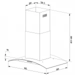 Okap kuchenny wyspowy 90 cm Berdsen BT-224