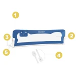 Barierka ochronna do łóżka 150x42x35cm Ricokids niebieska 