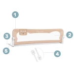 Barierka ochronna do łóżka 150 x 42 x 35 cm Nukido beżowa