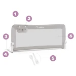 Barierka ochronna do łóżka 150 x 66 x 35 cm Nukido szara