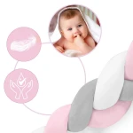 Otulacz do łóżeczka Ricokids 3m - różowo-szary 