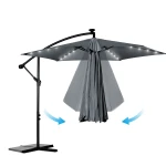 Parasol ogrodowy składany 6 segmentowy 350 cm z pokrowcem i lampkami Plonos PL-882