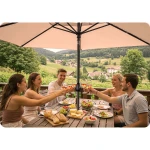 Parasol ogrodowy składany 6 segmentowy 300 cm z pokrowcem Plonos PL-884