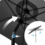 Parasol ogrodowy składany 6 segmentowy 300 cm z pokrowcem Plonos PL-884