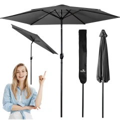 Parasol ogrodowy składany 6 segmentowy 300 cm z pokrowcem Plonos PL-884