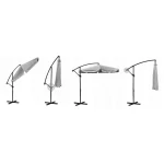 Parasol ogrodowy składany 8 segmentów szary 350cm