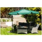 Parasol ogrodowy składany 8 segmentów zielony 350cm