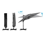 Parasol ogrodowy składany 8 segmentowy 420 cm z pokrowcem Plonos PL-883