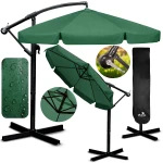 Parasol ogrodowy składany 8 segmentowy 350 cm z pokrowcem Plonos PL-881