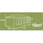 Pawilon ogrodowy 6 ścianek 3 x 6m biały Plonos