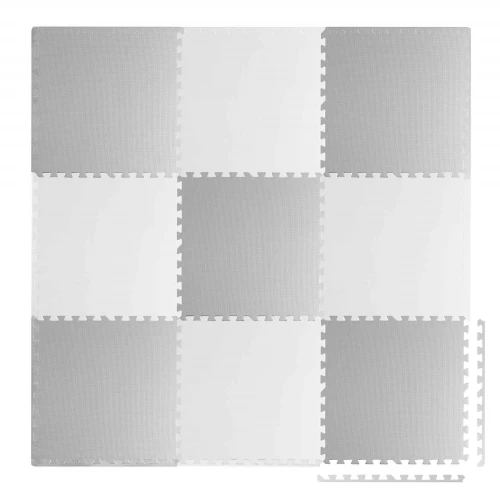Piankowa mata puzzle biało-szara 60 x 60 cm 9 szt