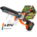 Piła łańcuchowa akumulatorowa 4.0Ah gałęziówka 10" 8" pilarka Humberg HM-437