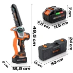 Piła łańcuchowa akumulatorowa 4.0Ah gałęziówka 10" 8" pilarka Humberg HM-437