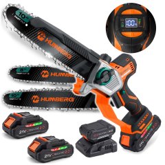 Piła łańcuchowa akumulatorowa 2x2,0 Ah PRO gałęziówka 10" 8" pilarka Humberg HM-437