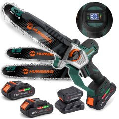 Piła łańcuchowa akumulatorowa 2x2,0 Ah PRO gałęziówka 10" 8" pilarka Humberg HM-437