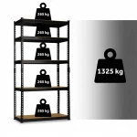 Regał metalowy magazynowy 183 x 90 x 40 cm Humberg HR-853 czarny