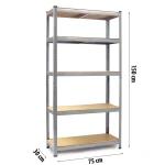 Regał metalowy magazynowy zestaw 2 szt 150 x 75 x 30 cm Humberg HR-810