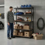 Regał metalowy stół warsztatowy 180 x 100 x 60 cm Humberg HR-855 czarny