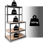 Regał metalowy stół warsztatowy 180 x 100 x 60 cm Humberg HR-855 czarny