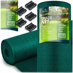 Siatka cieniująca 1,5x25m 140g/m2 + 50 zacisków zielona
