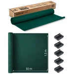 Siatka cieniująca 1,5x50m 140g/m2 + 50 zacisków zielona