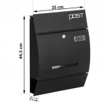 Skrzynka na listy 35x45x10cm czarna 4994