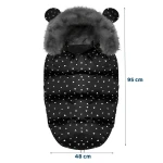 Śpiworek do wózka, sanek Elmi Ricokids - czarny w trójkąty