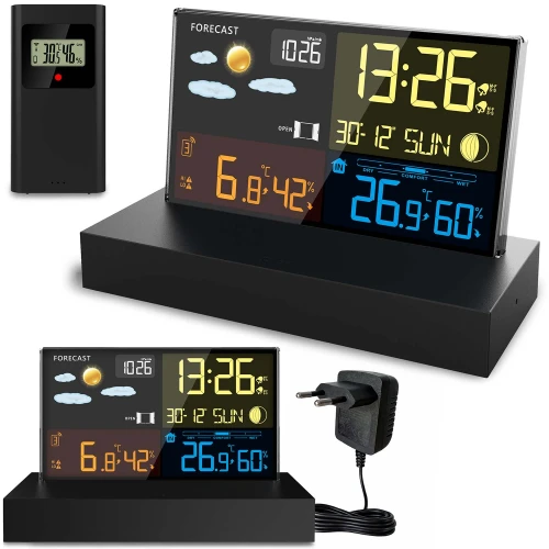 Stacja pogodowa z wyświetlaczem BD-912 czarna